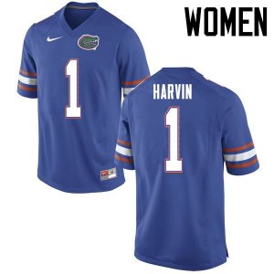 Women's Florida Gators #1 Percy Harvin NCAA Nike Blue Authentic Stitched College Football Jersey XHX6162JN